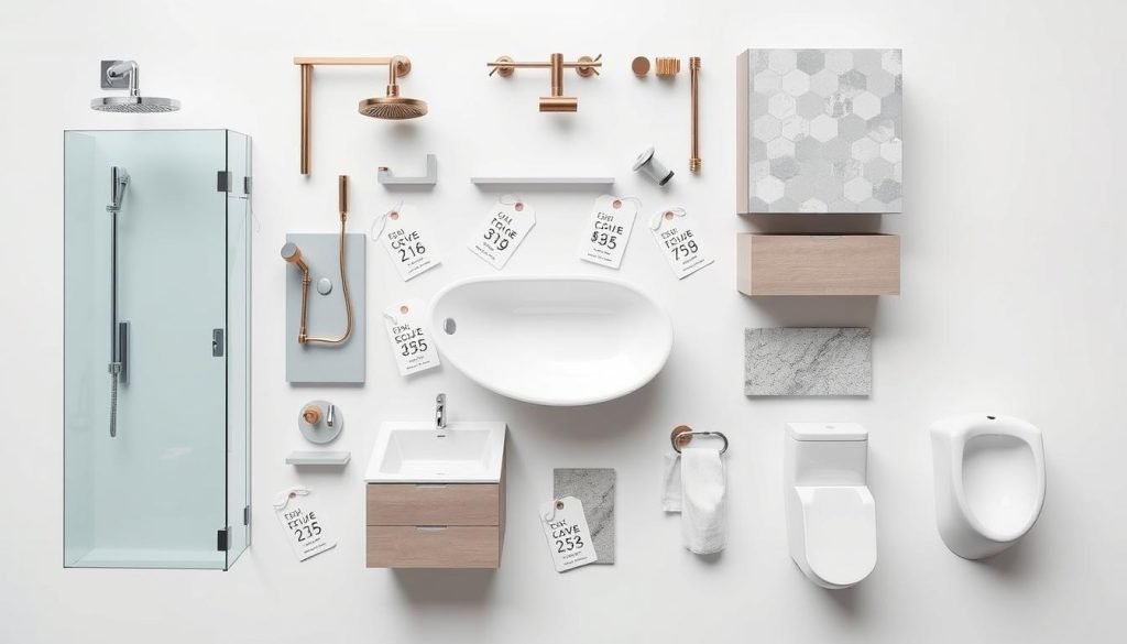 typical costs for bathroom features