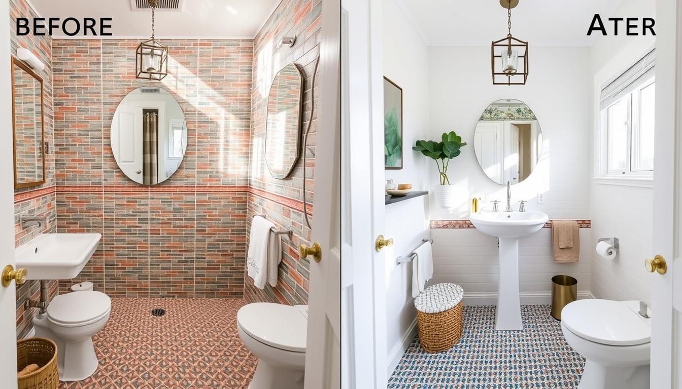 How to redo a bathroom without removing tiles?