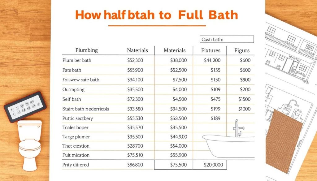 cost estimate for converting half bath to full bath